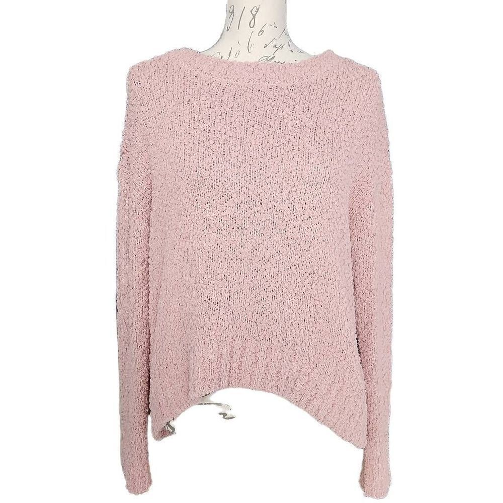 Social Standing by Sanctuary Women's Size Medium Pink Fuzzy Chenille Sweater